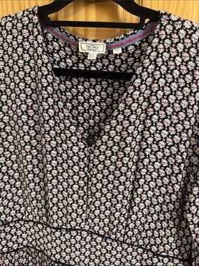 Fat Face Women’s Black Mini Floral Dress with Accents